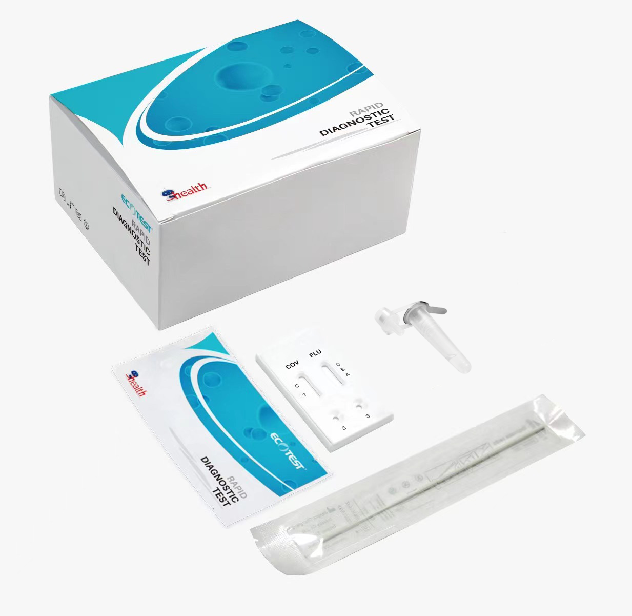 Комбінований швидкий тест для визначення антигена COVID-19 та грипу А/В, MI-S43